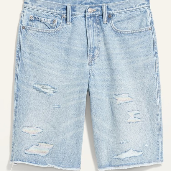 NEW OLD NAVY Men's Loose Rainbow Cut-Off Jean Shorts Pride 10" inseam sz 31 - Picture 4 of 17